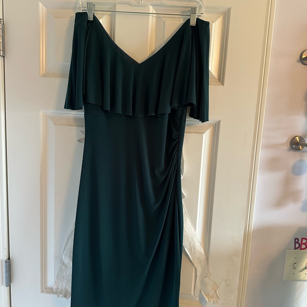 Off-Shoulder Emerald Green Mini Dress size 8